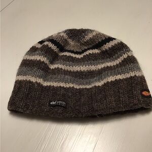 Adult wool knit with full fleece lining hat
